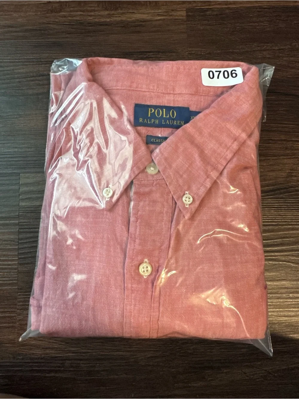 Polo Ralph Lauren Denim Shirt Mens XXL Red Chambray Classic Fit Flesh Pony 2XL